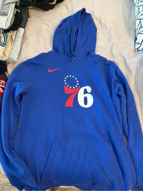 Nike Royal Blue 76ers Hoodie (Large)